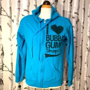 Vintage Bubba Gump Zip Front Hoodie Blue size medium